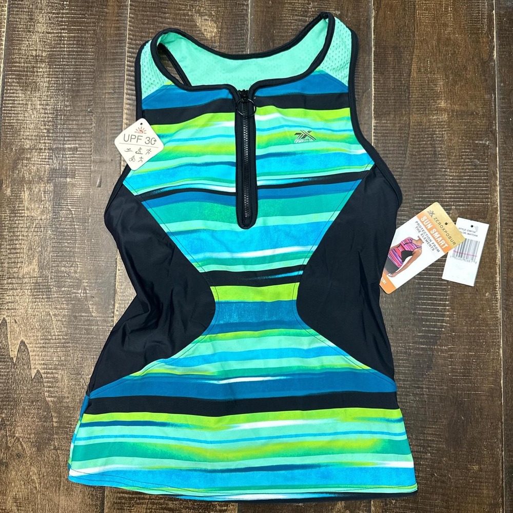 ZeroXposur SunSmart Multicoloured Swim Scuba Tankini Top with UPF 30+